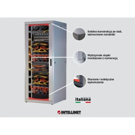 Szafa Rack 19 20u 600x600 Drzwi Szklane